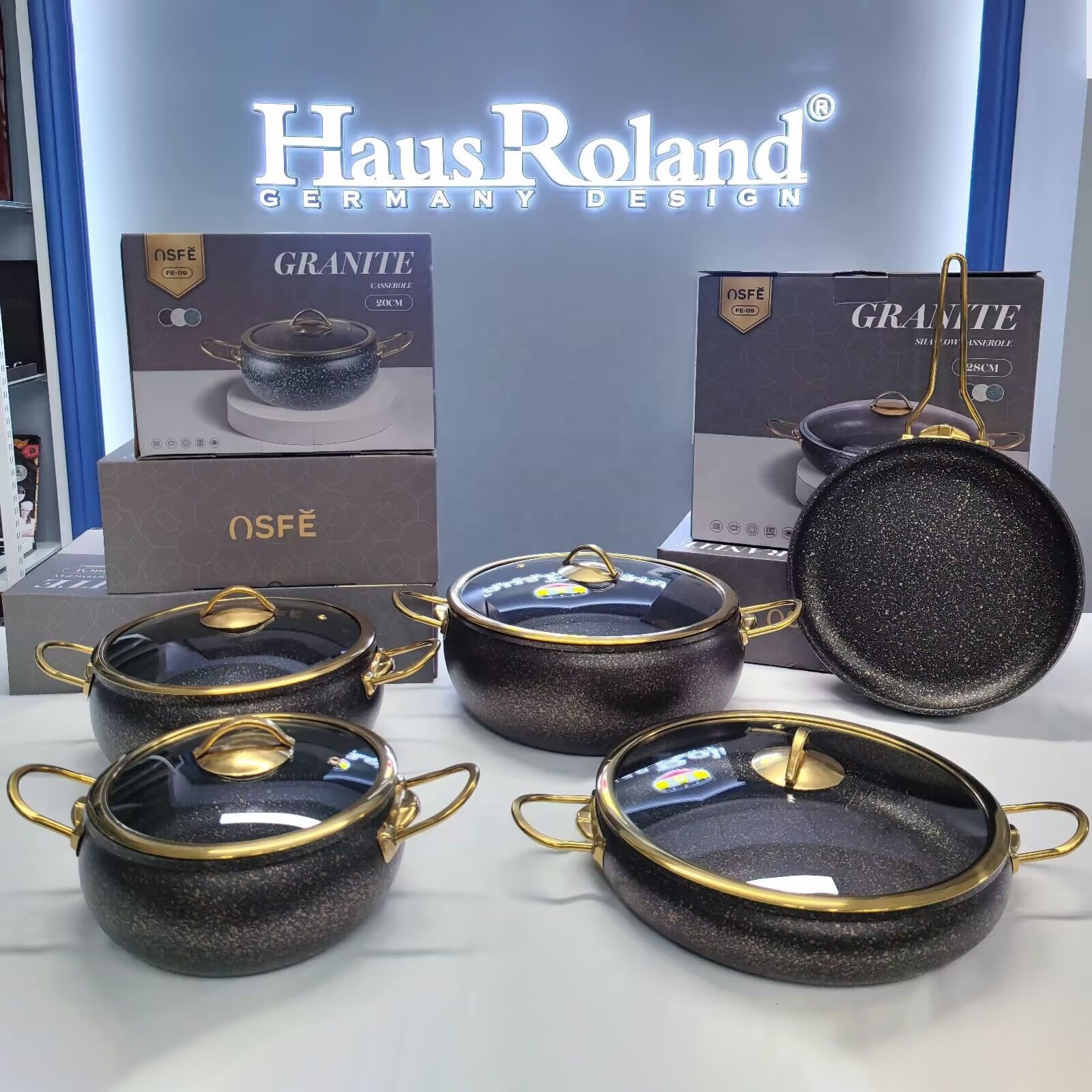 home kitchen cast iron 1-7pcs die cast big full aluminum pots set cooking nonstick non stick cookware sets