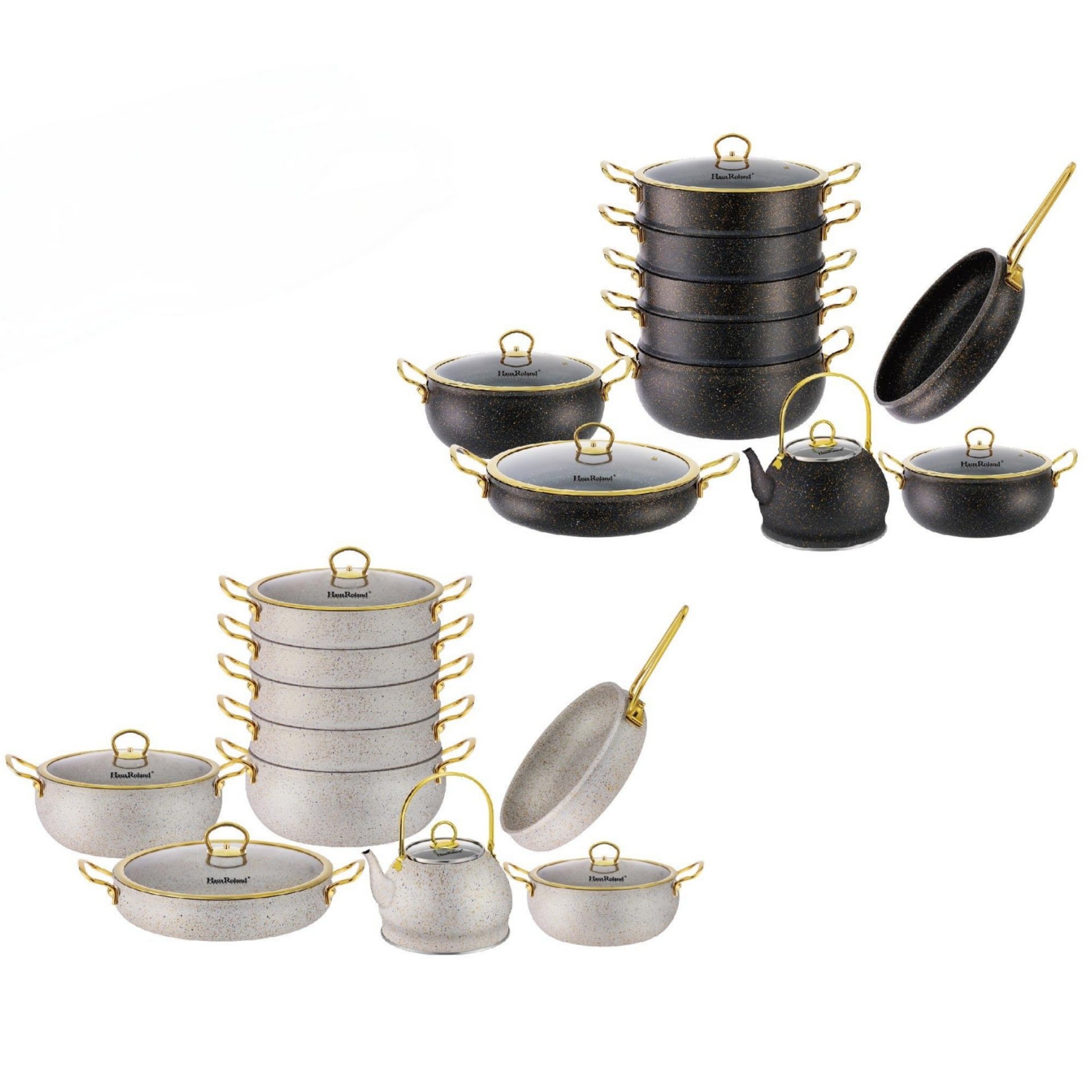 home kitchen cast iron 1-7pcs die cast big full aluminum pots set cooking nonstick non stick cookware sets