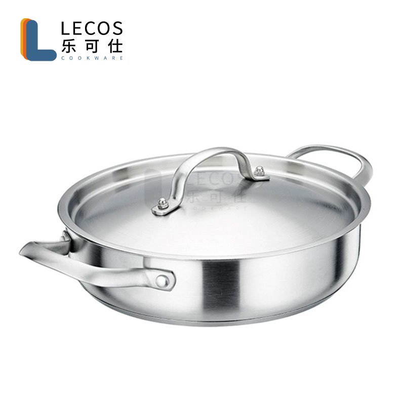 Factory Price Induction multifunction Soup Pot With Steel Pot Lid Stainless Steel Seafood Paella Pan