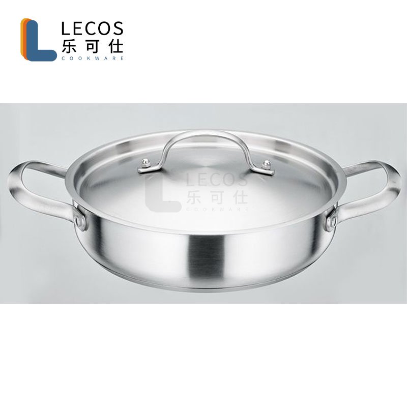 Factory Price Induction multifunction Soup Pot With Steel Pot Lid Stainless Steel Seafood Paella Pan
