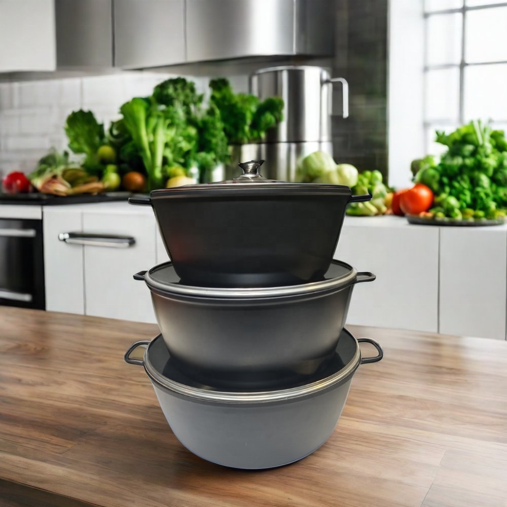 Newest Hot Sale Straight Cut 6 Pcs Edenberg Cookware Set Durable Made In Cookware Use
