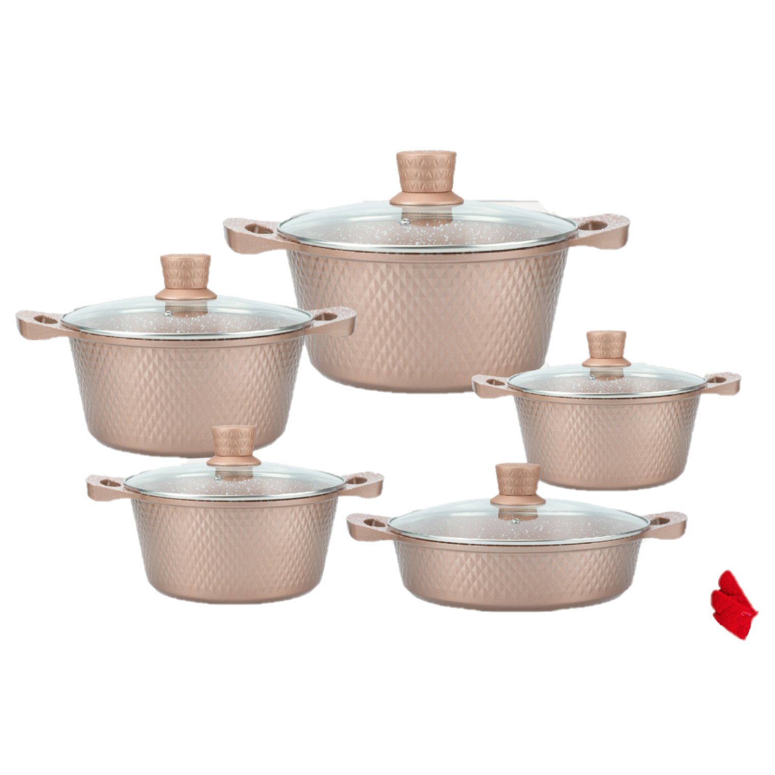 High quality cookware set non-stick cookware set soup pot set with lid to be heated evenly kitchen cookware made in China