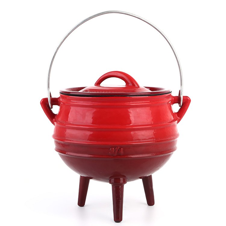 3 Legs Preseasoned Cast Iron South African Pot With Lid