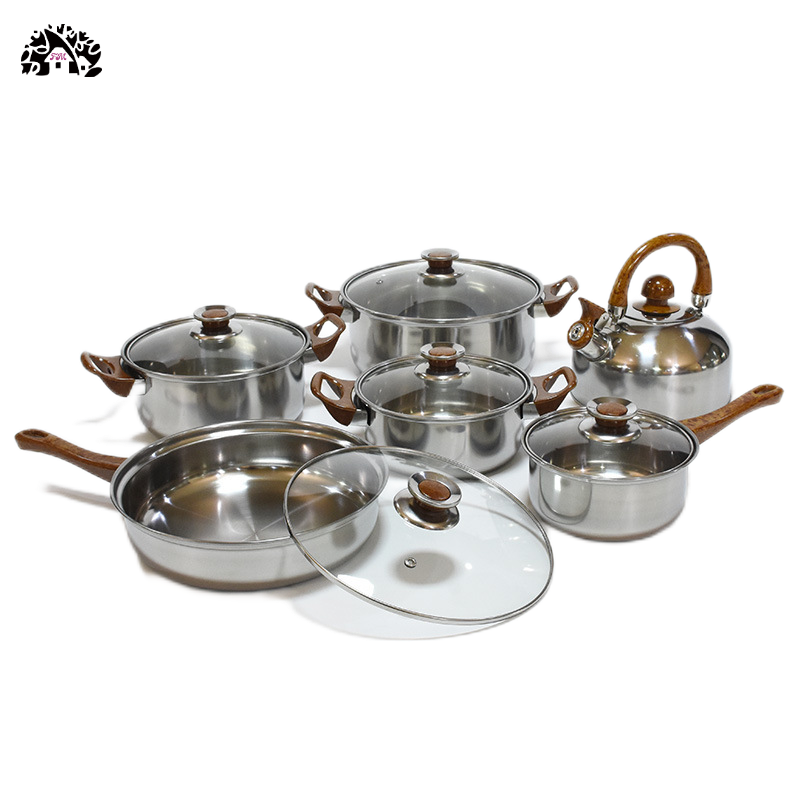 Hot Selling high quality cookware sets 12 piece stainless steel pots cooking pot set non stick pots and pans kitchen set