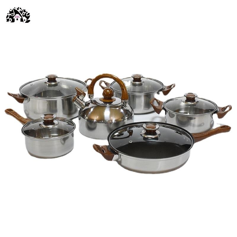 Hot Selling high quality cookware sets 12 piece stainless steel pots cooking pot set non stick pots and pans kitchen set