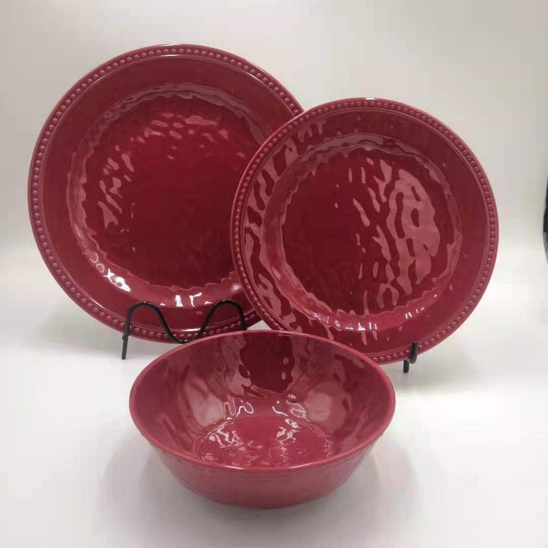 12 pcs Melamine Dinnerware Set Melamine Tableware custom printing melamine dinner set dishwasher safe