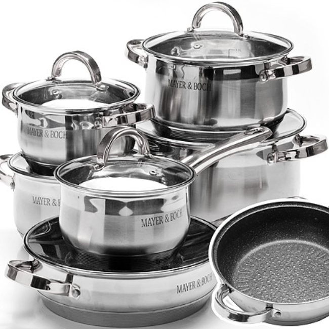 18Pcs Cookware Set Green Commercial Utensils Cookware Infrared Stove Nonstick Pan A Set Cookware Casserole Cuisine