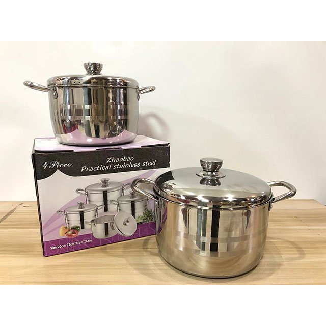 20/22/24/26cm Stainless Steel Pot Handle Set Cookware Set , Milk Pot, Stainless Steel Soup Pot Set of 4 Cooking Pot Sets