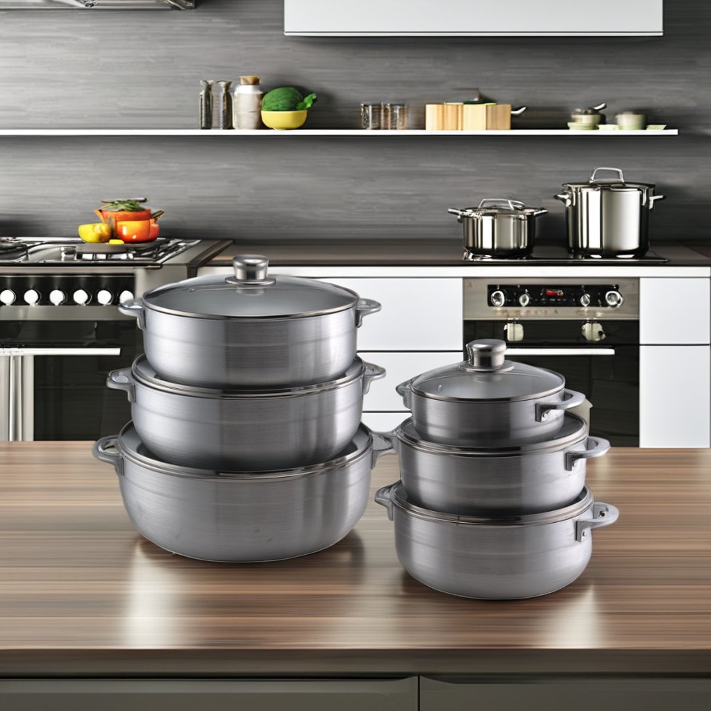 Direct Factory Sale 12-Piece Aluminum Cookware Set Including 12 Aluminum Calderos/Casseroles Durable Metal Pots