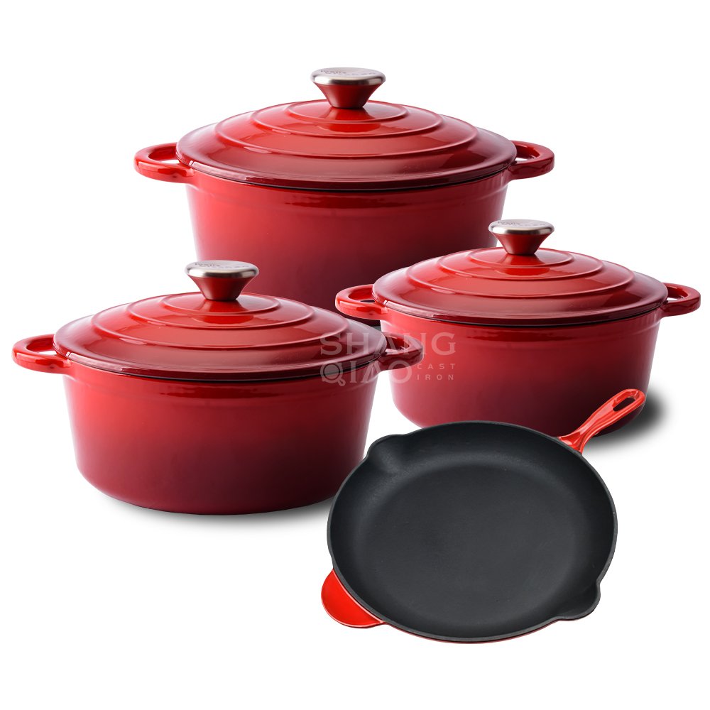 cast iron pots set skillet casserole cookware sets cast iron Enamel Dutch oven Cast Iron Cookware Set
