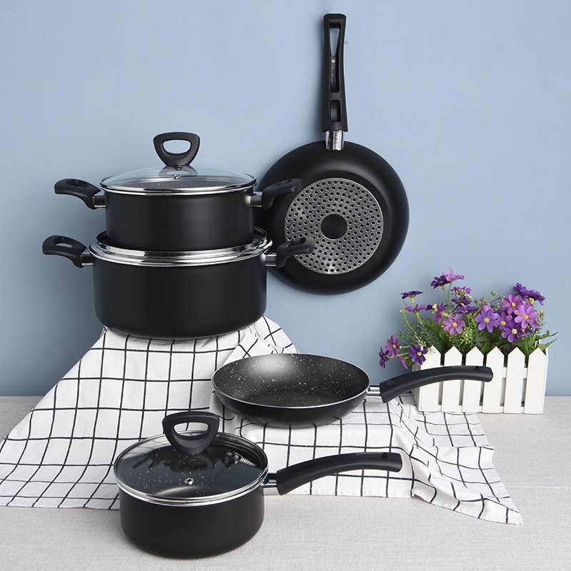 Popular 8 Pcs Induction Cookware Set Nontick Pan Cookware Non Stick Pot Cookware Sets Cooking Pan Set Non Stick