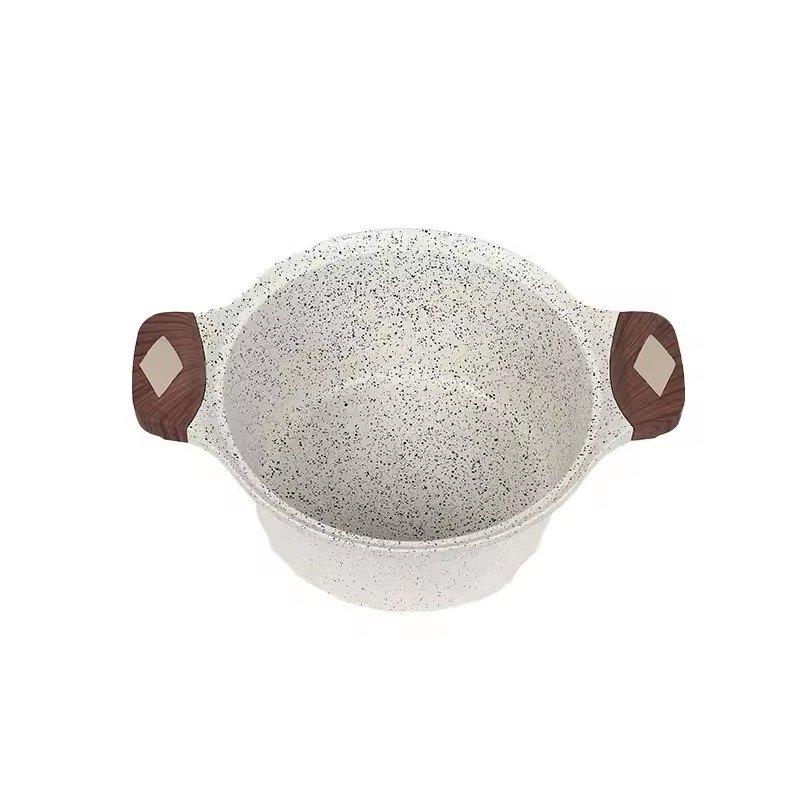 10pcs Granite Coating Cookware Set Aluminium Non-Stick Casserole Frying Pan With Wooden Handle