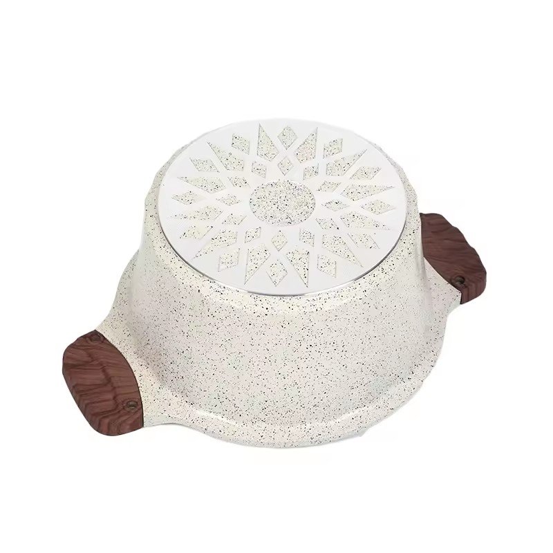 10pcs Granite Coating Cookware Set Aluminium Non-Stick Casserole Frying Pan With Wooden Handle