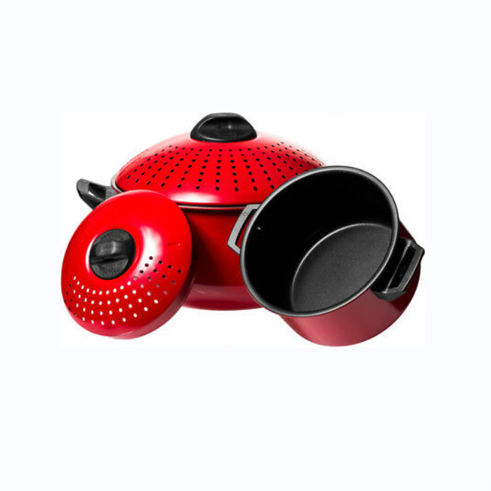 High Quality carbon steel Kitchenware Nonstick Coating pasta pot and pan with lid Cookware Sets