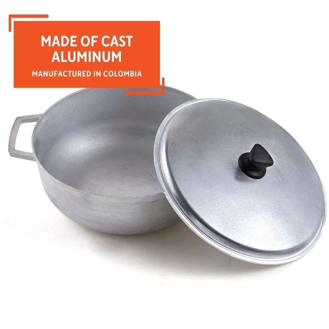 Aluminum USA 11.6Qt Jumbo Traditional Colombian Handmade Silver Non Stick Aluminum Pot Set Caldero Cookware Sets