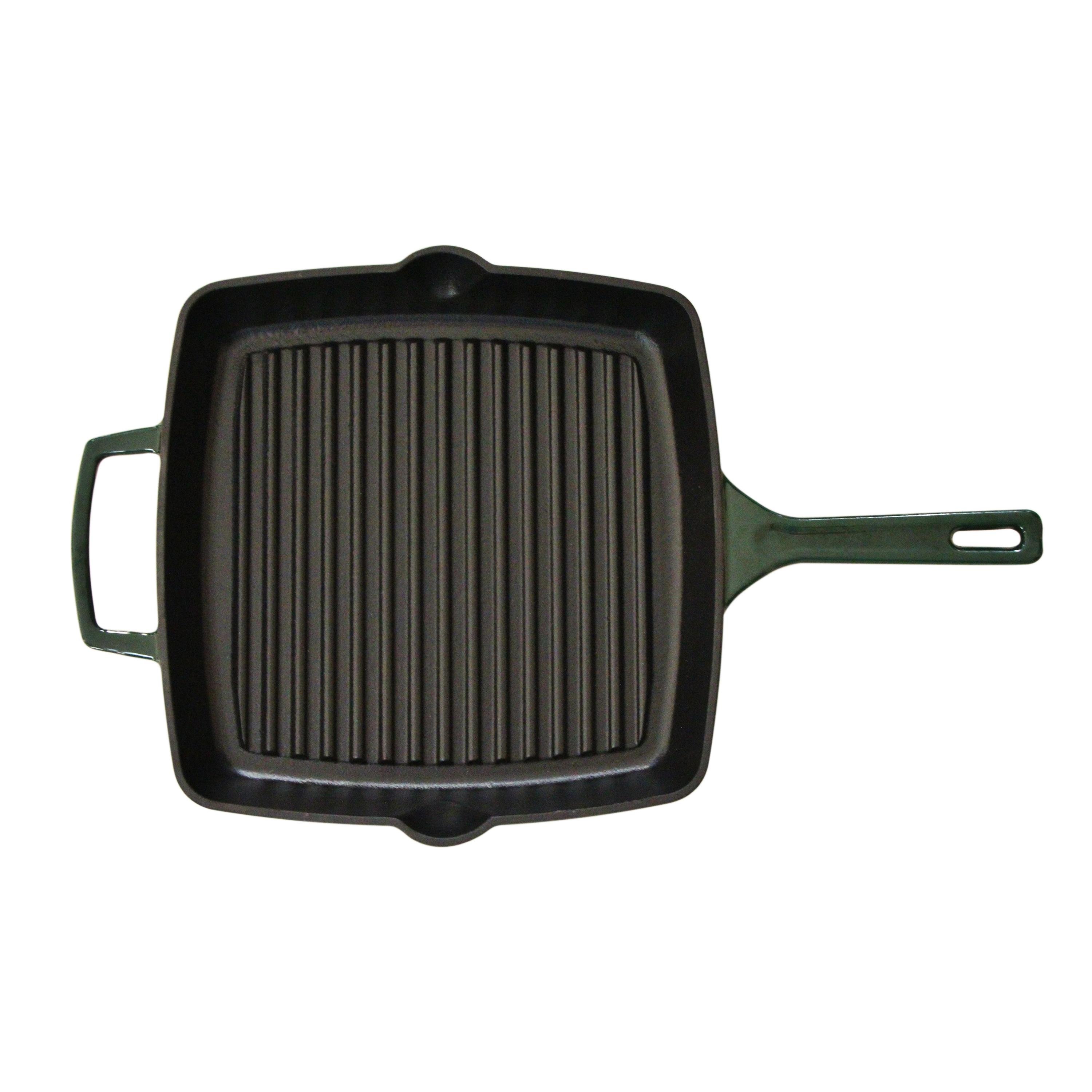 Dark Green Enamel Cast Iron Casserole Pots and Fry Pan and Cast Iron Casserole Cookware Sets