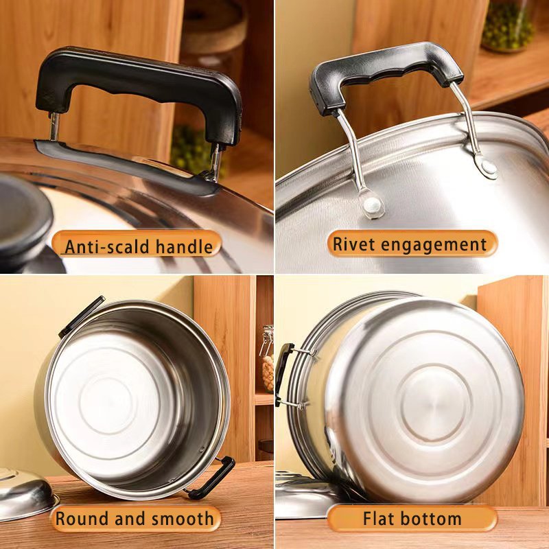 Wholesale 10-Piece Stainless Steel Cookware Set 16-24CM Deep Soup Steamer Pot Ensemble Casseroles Stand Insulated Food warmer