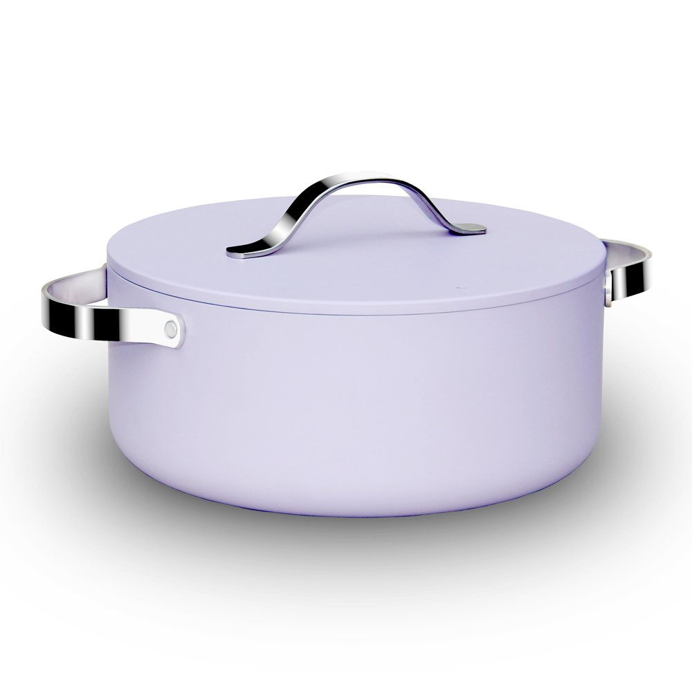 High Quality Aluminium Kitchenware Sets Ceramic Non Stick Coating Purple Color With Stainless Steel Handle non stick cookware