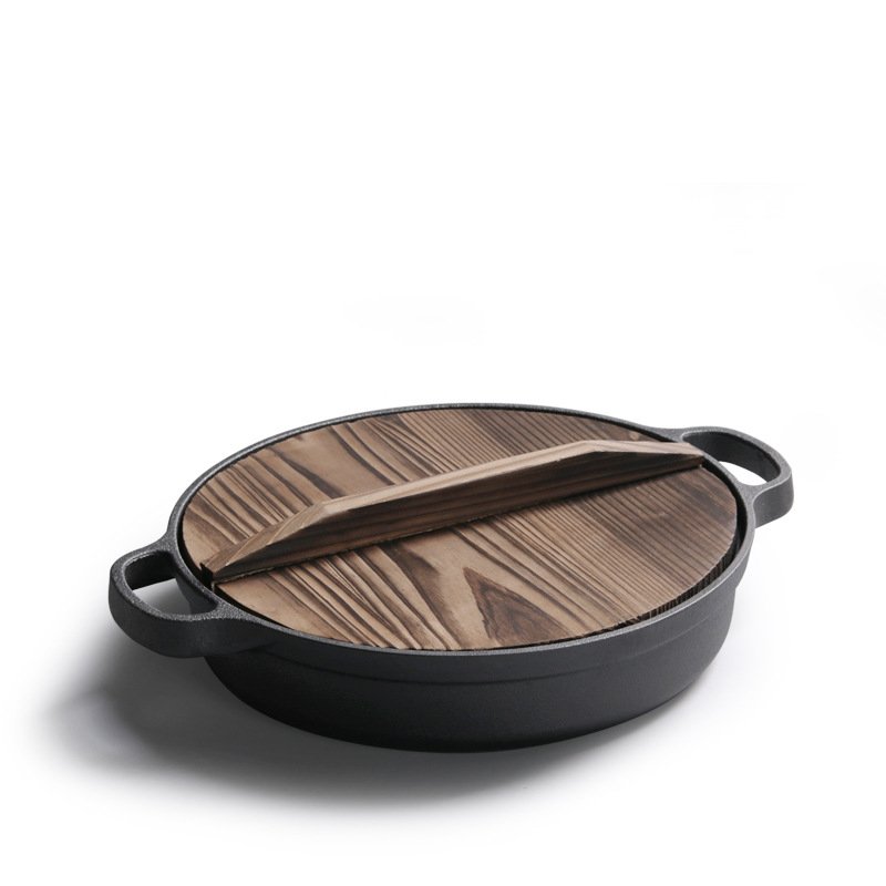 wholesale 2024 Hot Selling Kitchenware pot 25/28/30/33/35 CM Round Non Stick Frying Kitchen Pan Cookware Cast Iron Skillet