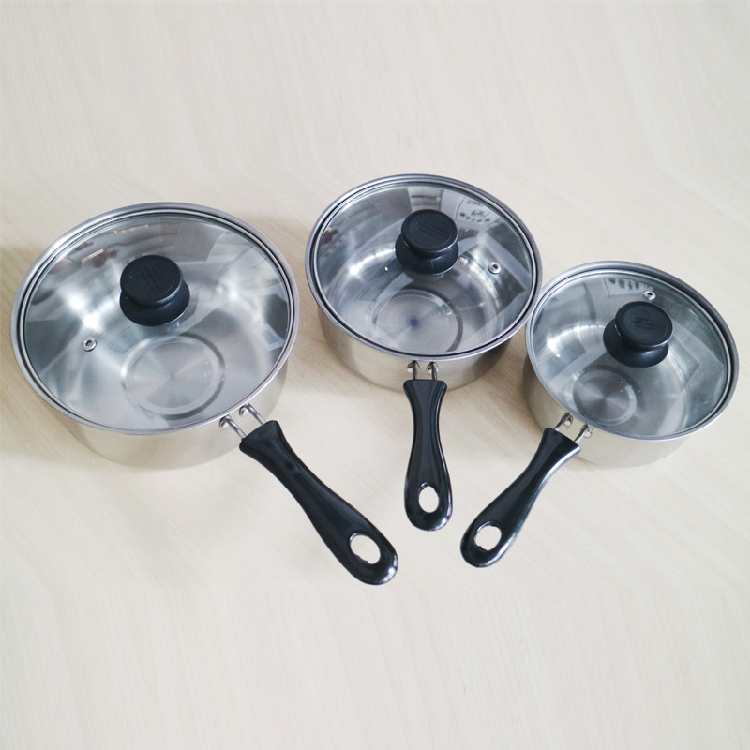 Stainless Steel Milk Pan Soup Pot Set 6 Pieces Kitchenware Gift Set for cooking pots cookware set with Potassium Chlorate