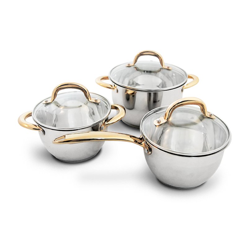 10-piece 16/18/20/22/24cm 5-ply thickened bottom Cookware Set Cookset Cooking Pot Pan Set