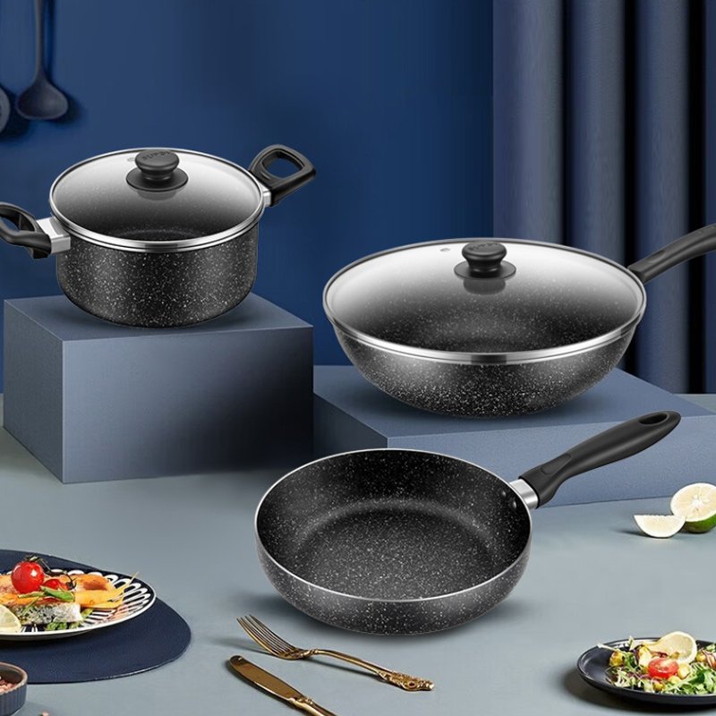 Fashion Light Oil Less Smoke Universal Magnetic Pot Set Sell Well New Type Light Luxury Custom Made Cookware Sets Modern 1pcs