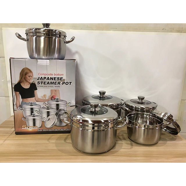 Stainless Steel Pot Handle Set Cookware Set , Milk Pot, Stainless Steel Soup Pot Set of 5 Cooking Pot Sets