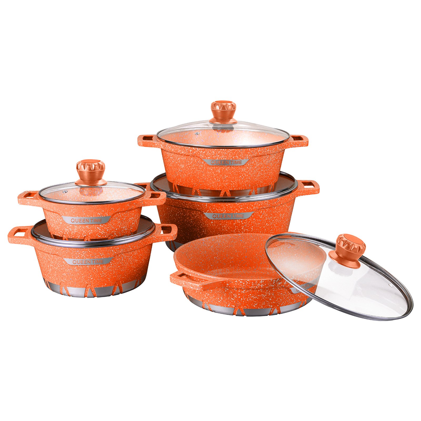 10 Piece Wholesale Kitchen Ware Stock Pot Stainless Steel Cooking milk and soup Pot Cookware Set