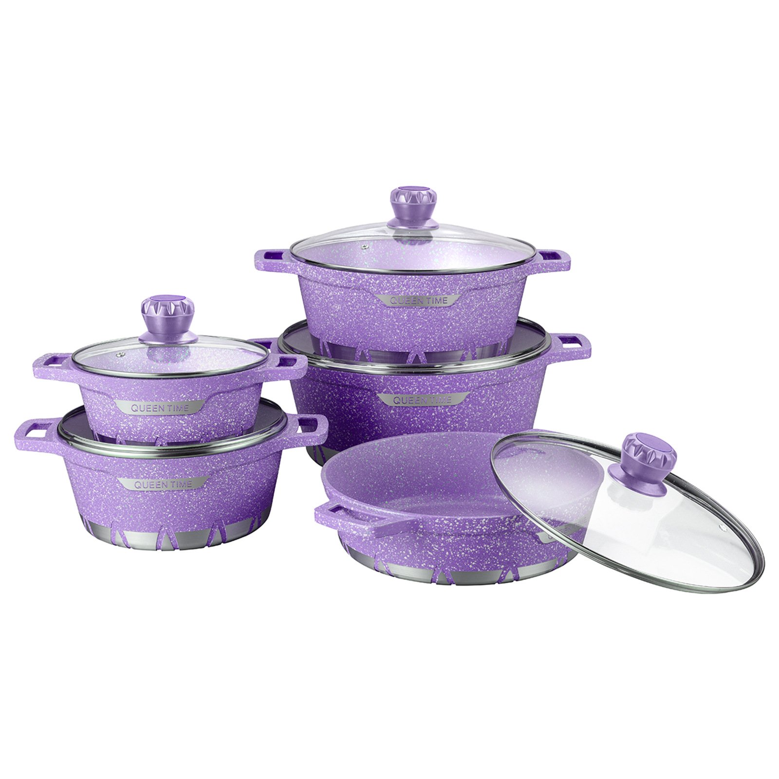 10 Piece Wholesale Kitchen Ware Stock Pot Stainless Steel Cooking milk and soup Pot Cookware Set