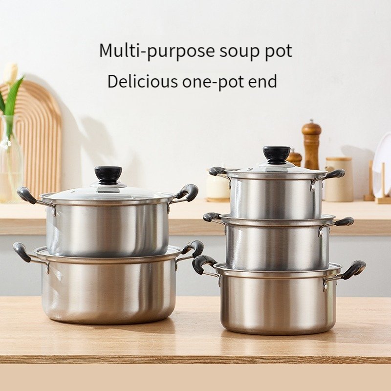 Multifunctional Stainless Steel Soup Pot set Kitchen Cookware Set Soup And Stock Pot High Quality Soup Cooking Pots
