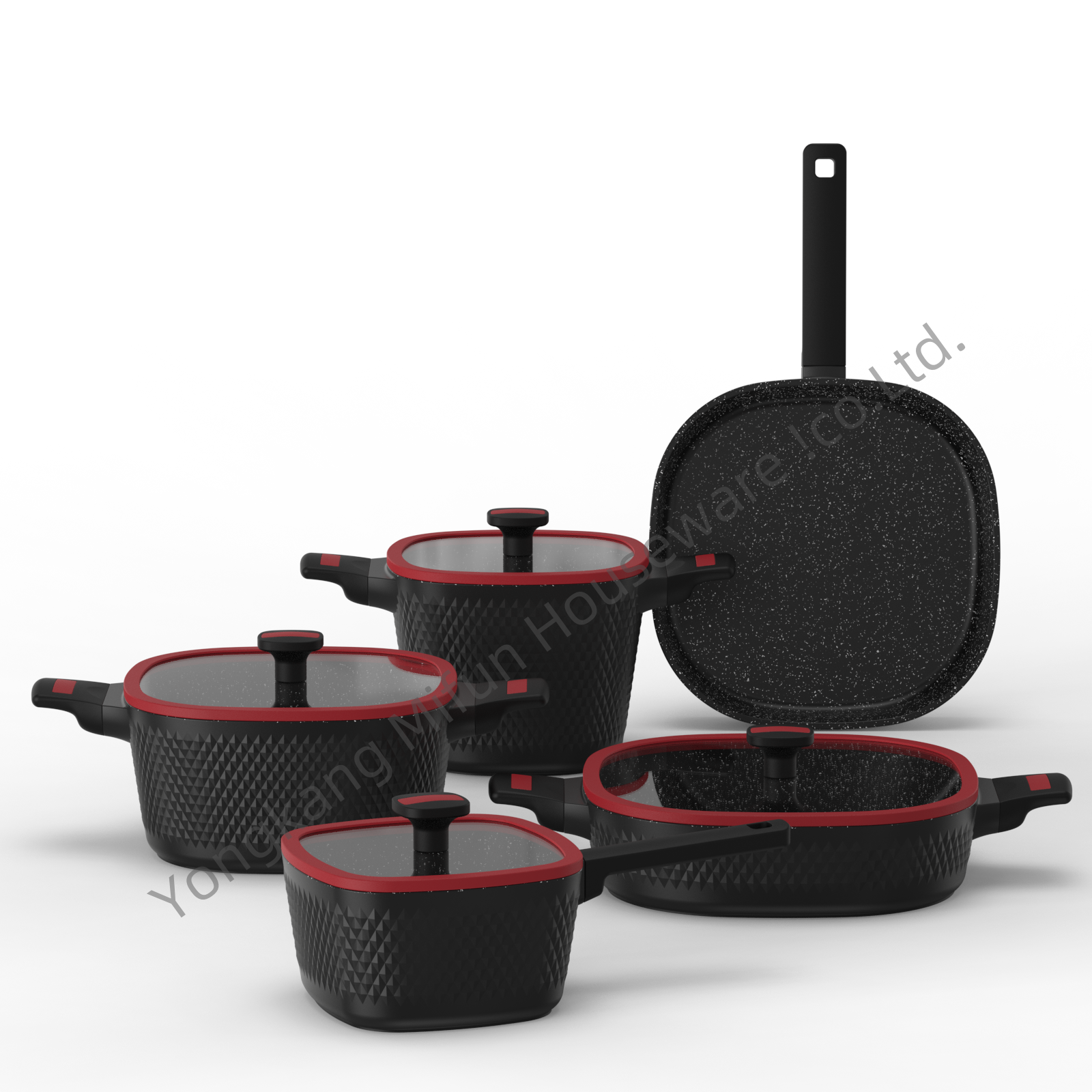 Wholesale Nonstick Kitchen Ware Cookware Sets nonstick coating with bakelite handle