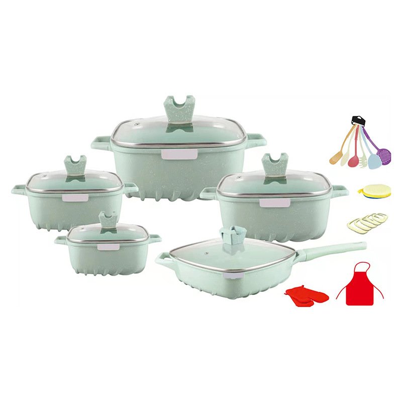 PELITA 25pcs Granite Pan Aluminum Cookware Sets Granite aluminum Die Casting Cookware Sets