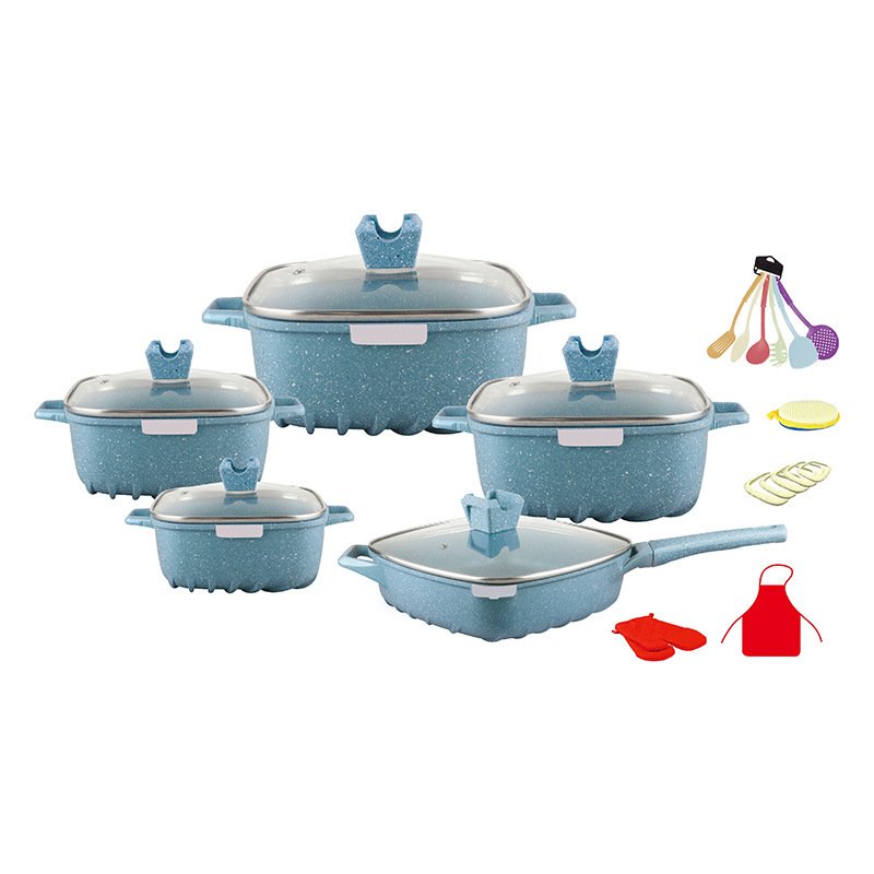 PELITA 25pcs Granite Pan Aluminum Cookware Sets Granite aluminum Die Casting Cookware Sets