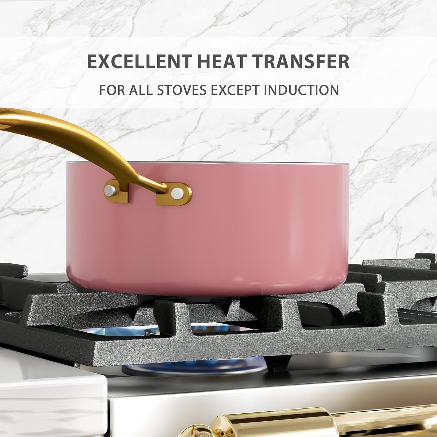 Factory Delivery Hot Sale Dishwasher Safe Aluminum Nonstick Cookware Set Casserole Set And Frying Pan Set stainless steel handle
