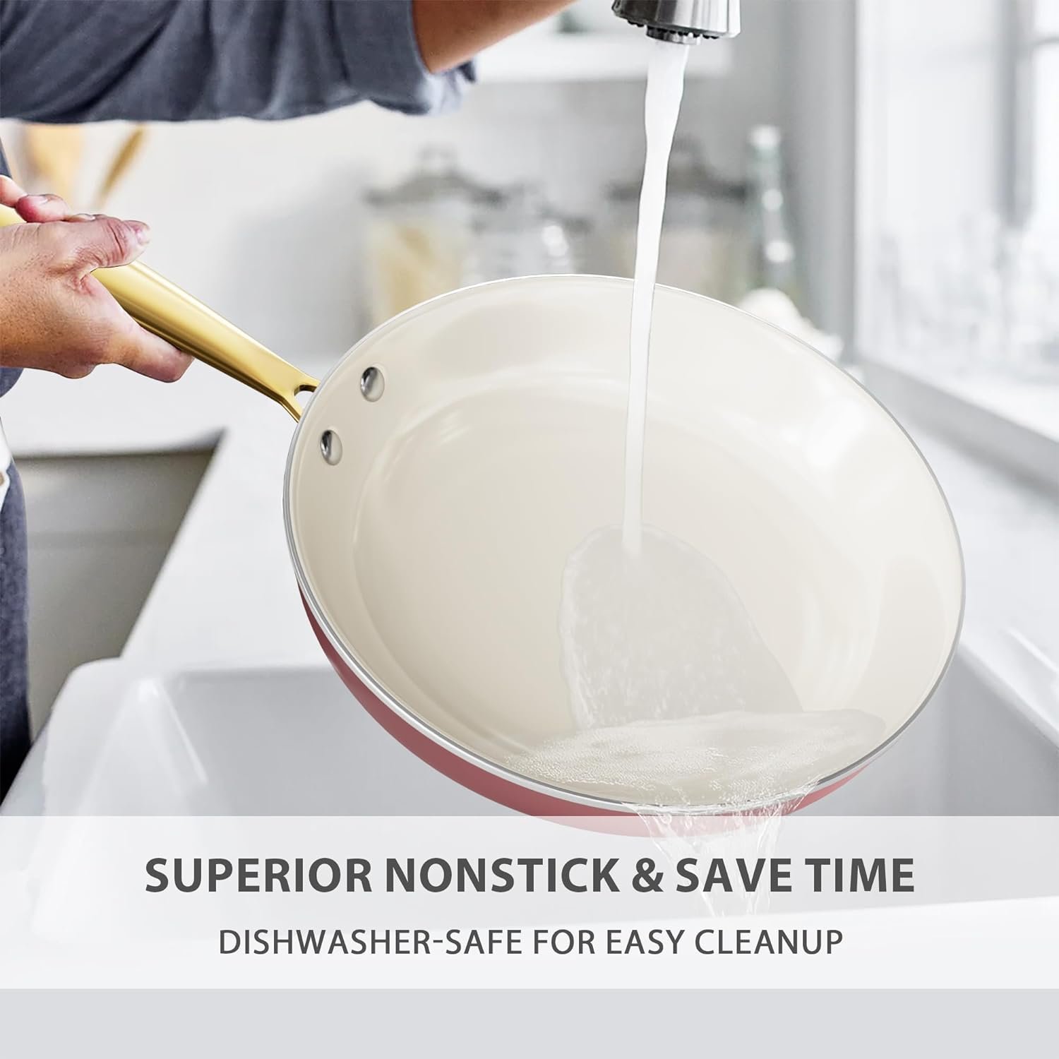 Factory Delivery Hot Sale Dishwasher Safe Aluminum Nonstick Cookware Set Casserole Set And Frying Pan Set stainless steel handle
