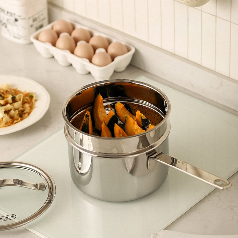 Home And Kitchen Cookware Set Ceramic Coating Noodle Soup Pot Milk Boiler Pot Triply Stainless Steel Saucepans