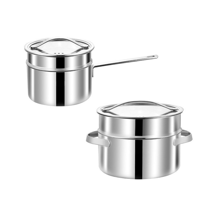 Home And Kitchen Cookware Set Ceramic Coating Noodle Soup Pot Milk Boiler Pot Triply Stainless Steel Saucepans