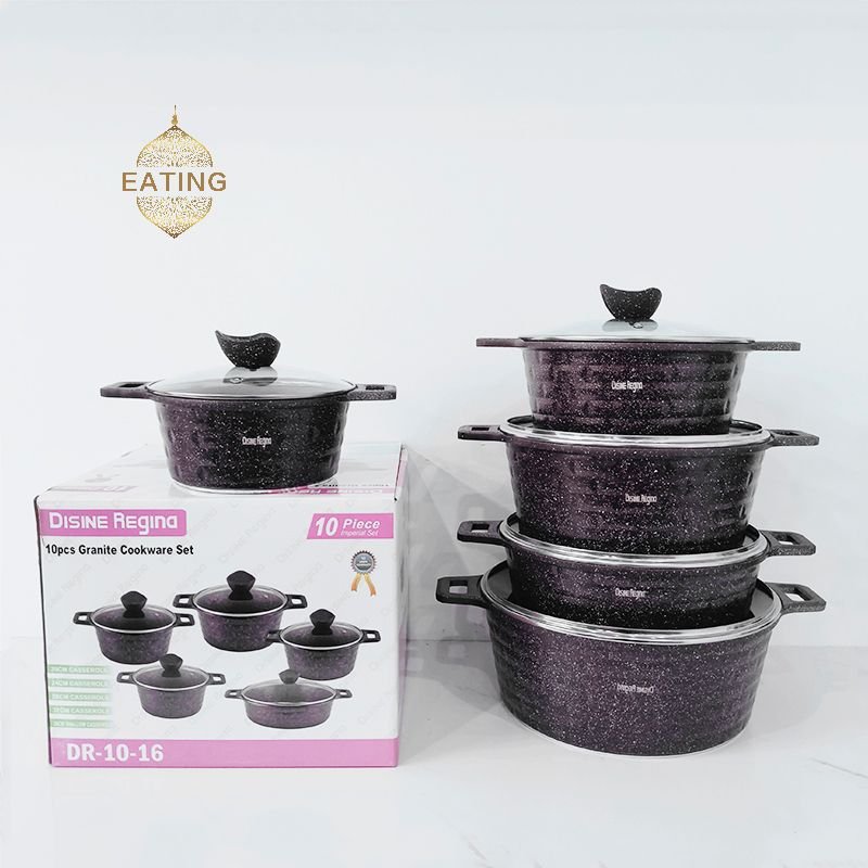 Wholesale Cookware Pan Coating 10 pieces Non-Stick Pots New Arrival Popular Cookware-Set Soup Pot Shallow Soup Pot