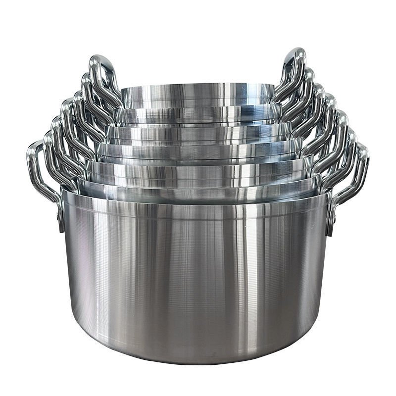 7 Set 14 pcs Kitchenware double-ear Thick Flat-bottom Soup Pot high quality aluminium cookware set