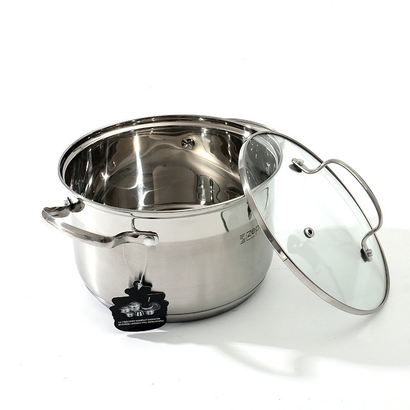 High Quality Germany 12 pcs Kitchen Cookware Set Stainless Steel Cooking Pot Set