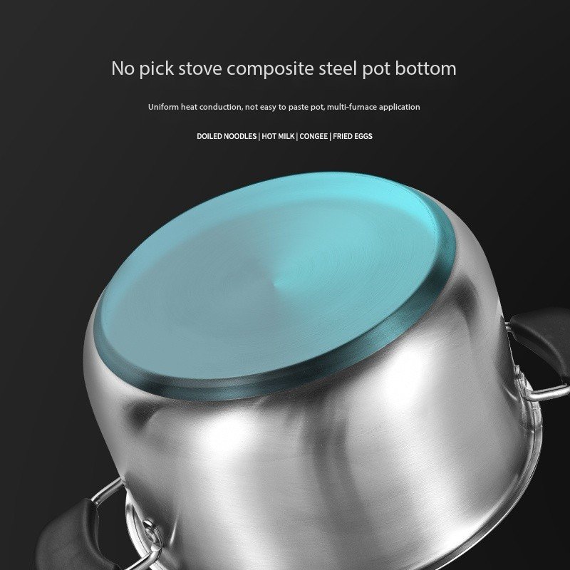 FTS cooking pot stock kitchen wholesale kitchenware soup quality stainless steel non stick milk nonstick cookware set