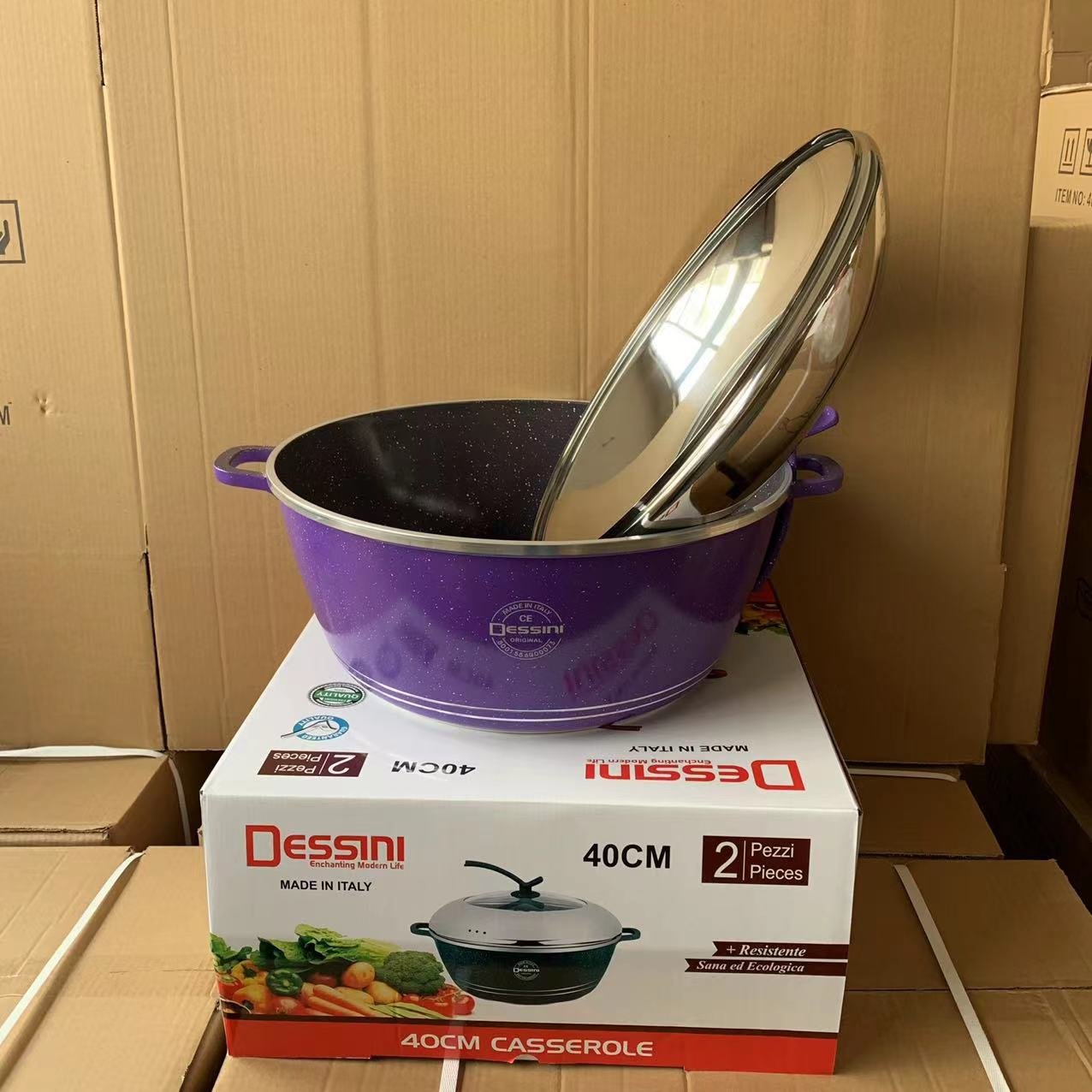 Fast Shipment Hot Selling Aluminum Pots with Stainless Steel Lid Pot Set Cookware Set Cooking 40cm Big Pot Kitchen Cookware Sets