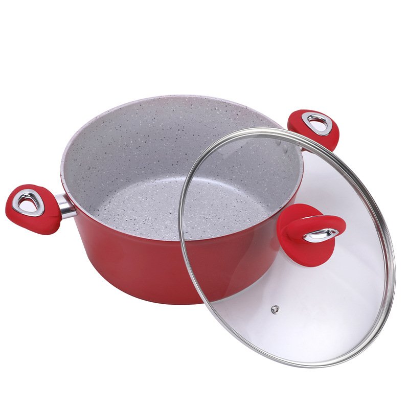 Homemory Professional Granite Forged Aluminium Granite Nonstick Luxury Pots and Pans Nonstick Cookware Set with induction bottom