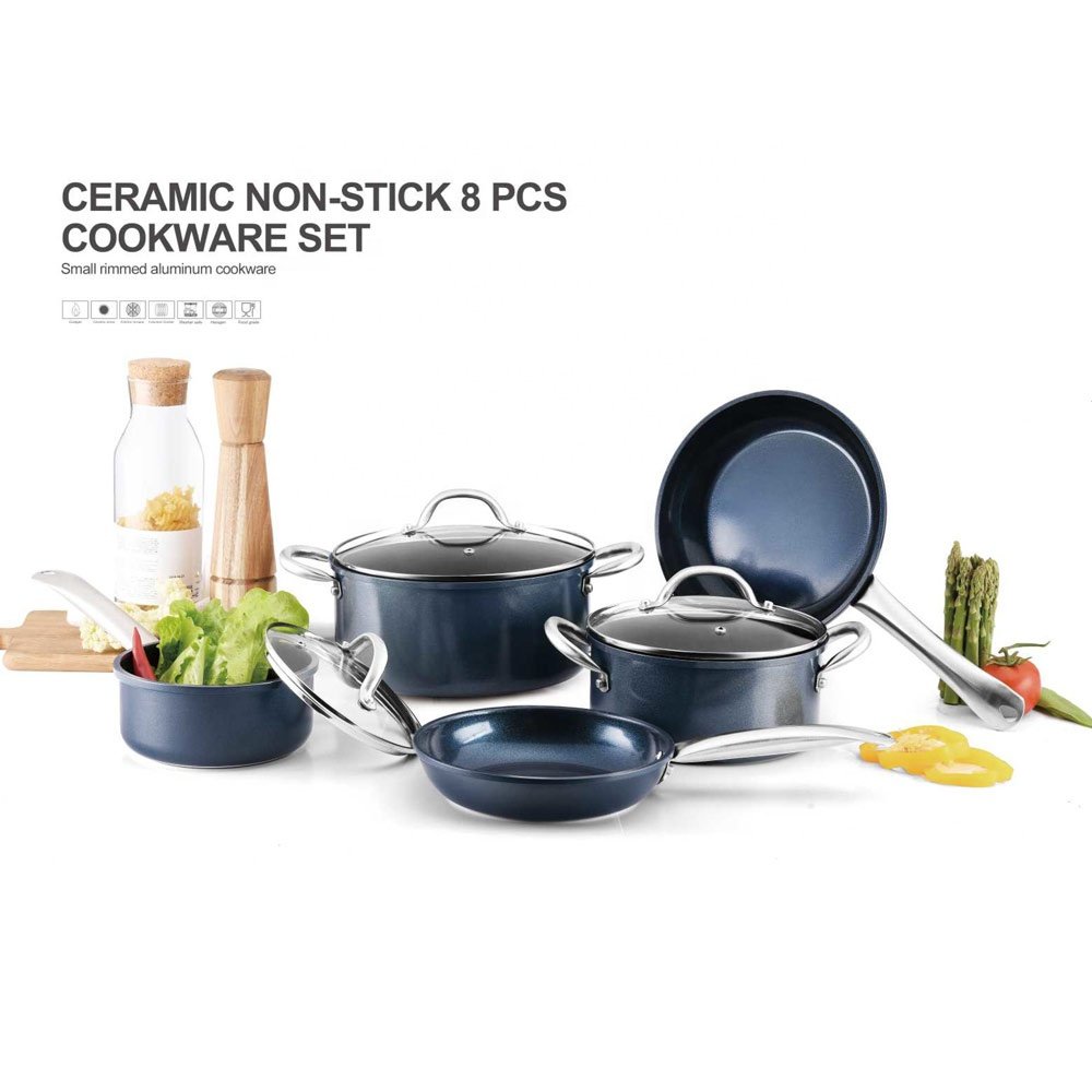 Cookware set of ceramic non stick frying pan set with pans and pots set for home cooking sauce pan and soup pot aluminum