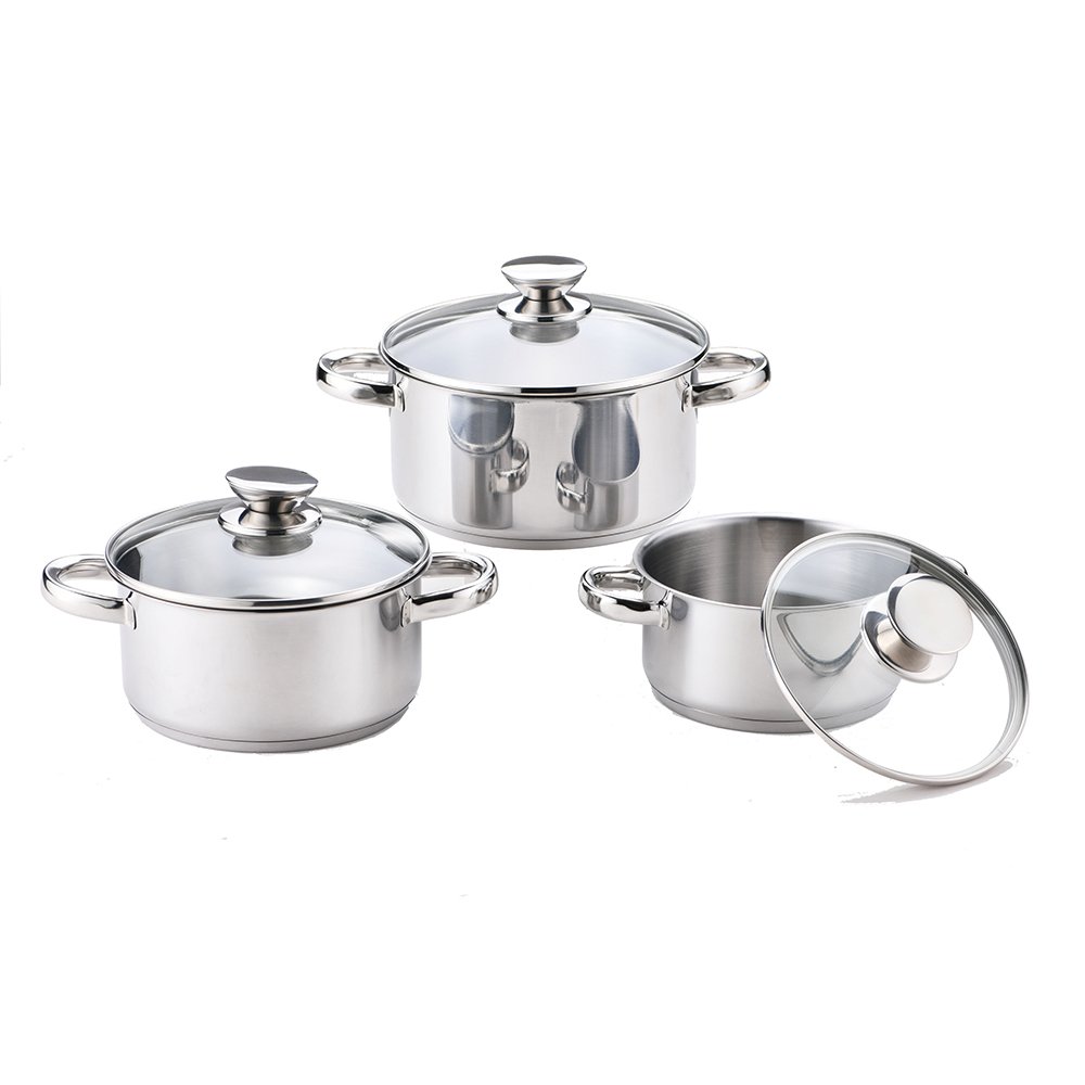 Wholesale Kitchenware 6 Pcs Stainless Pot Cookware Set Cooking Cooking Pot Set Cookware Cooking Pot Set