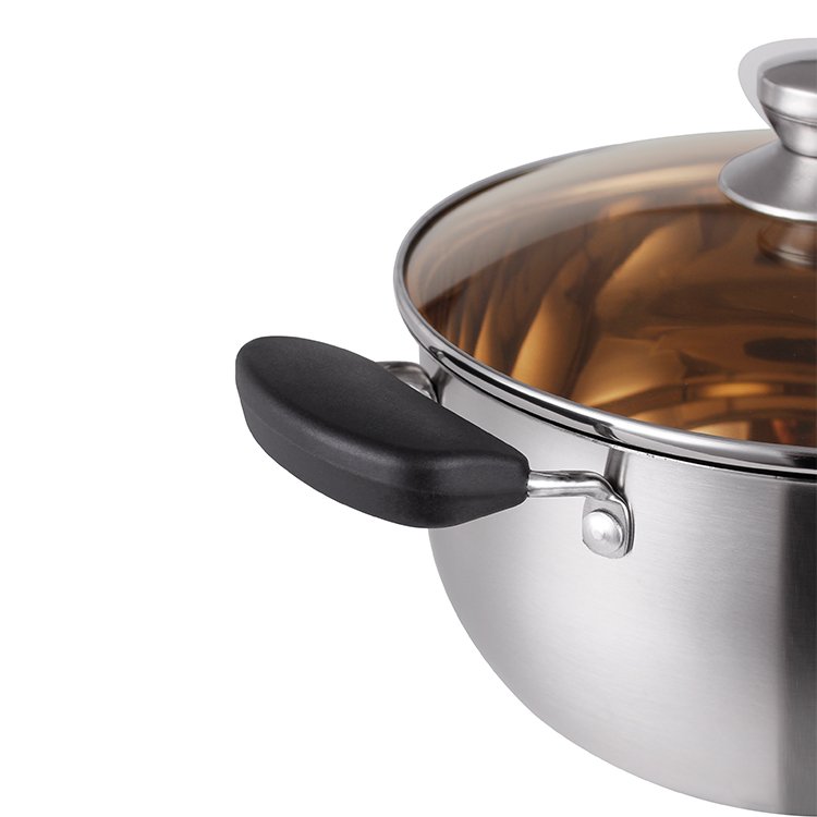 High quality professional cooking kitchenware Stainless Steel soup & stock pots 10 piece with colorful glass lid cookware sets