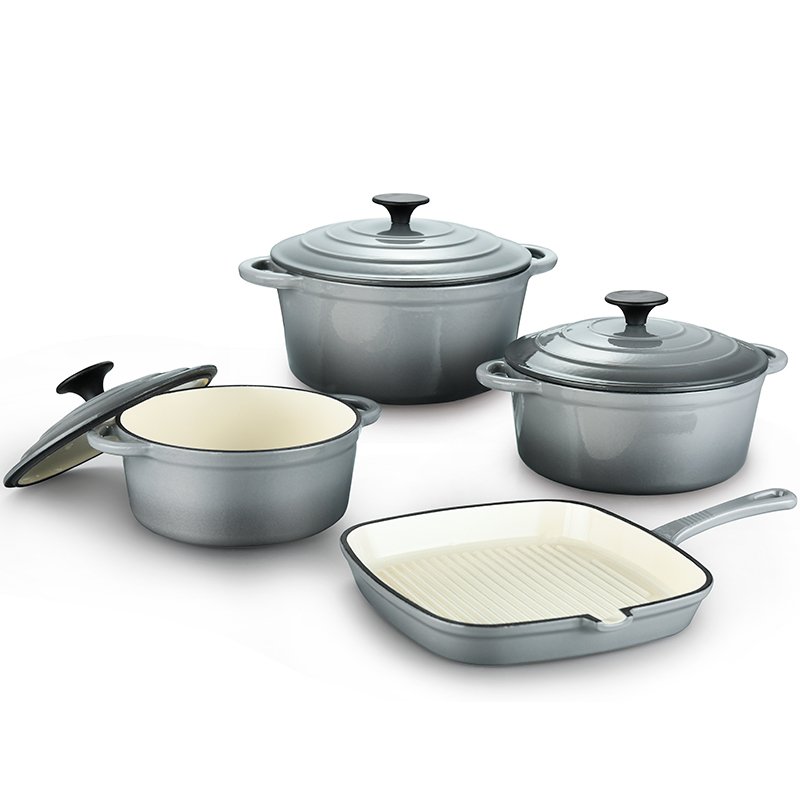 Hot Cast Iron Cookware Sets Pot And Pan Nonstick Cookware Sets Marble Coating Cookware Sets Enamel Casserole