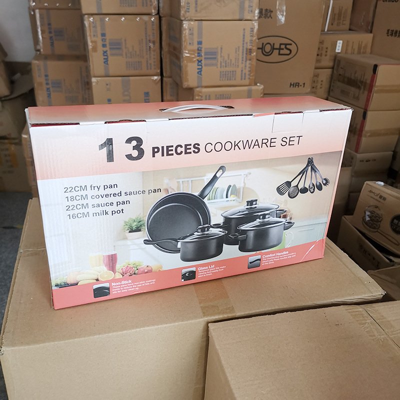 13 piece pot Utensils non-stick soup stew frying iron pans and pots set spatula spoon Multi-piece kitchen cookware set