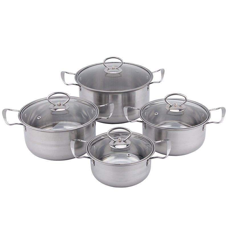 High quality cooking stainless steel wire lugs wire three-piece soup pot with beaded glass lid