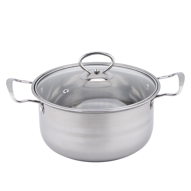 High quality cooking stainless steel wire lugs wire three-piece soup pot with beaded glass lid
